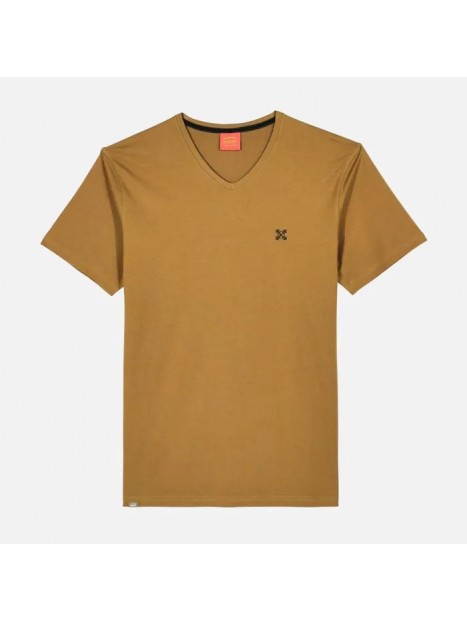 T-shirt camel homme col V Tive OXV931144 XKRAF - OXBOW