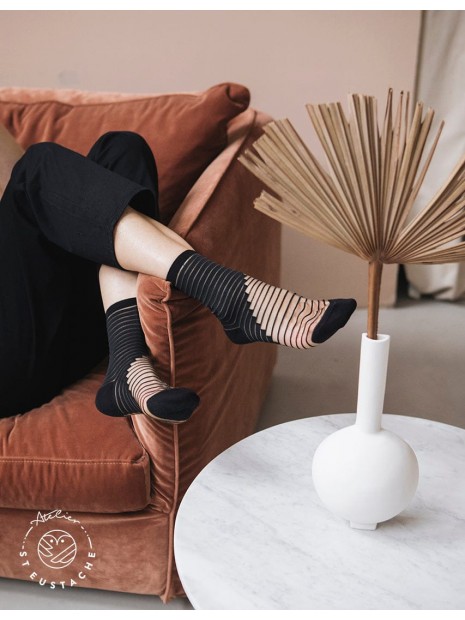 Chaussettes femme Shibuya BLACK - ATELIER ST EUSTACHE