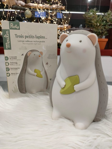 Lampe veilleuse rechargeable Hérisson Trois petits lapins 678203 - MOULIN ROTY