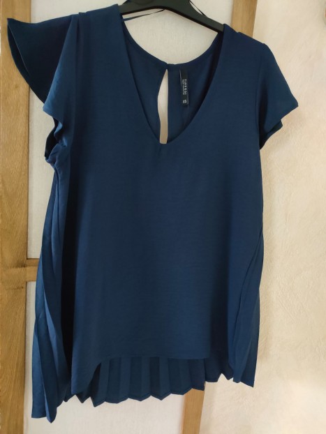 Blouse marine col V 10059319 790 - TIFFOSI