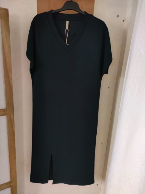 Robe longue droite marine col V 26929 6910 - SOYACONCEPT