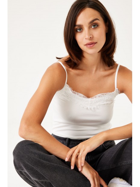 Top blanc avec dentelle Z0001 53 - GARCIA