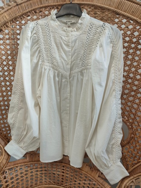 Blouse blanche brodée B50032 53 - GARCIA