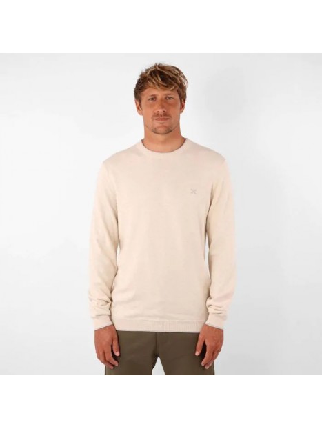 Pull homme col rond sable chiné Peroni XSABC - OXBOW