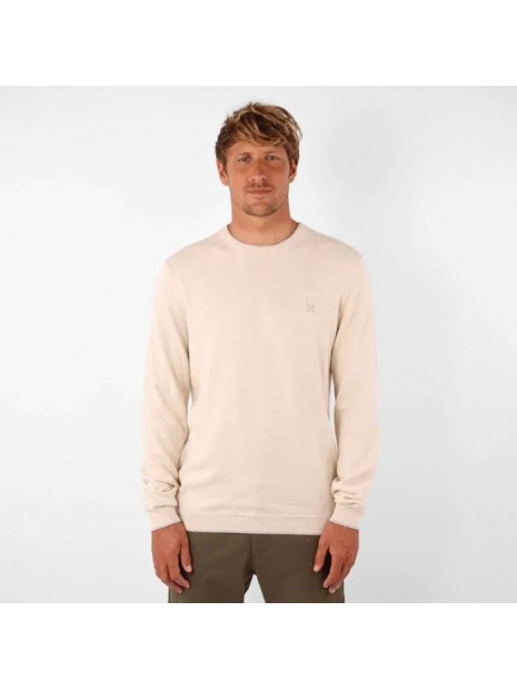 Pull homme col rond sable chiné Peroni XSABC - OXBOW