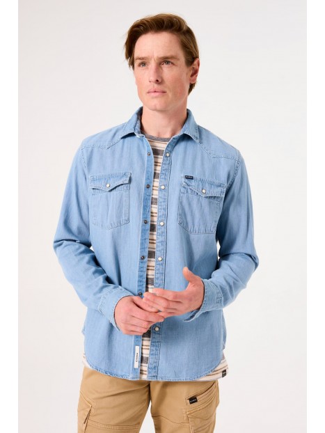Chemise jean homme poches poitrine B51085 6069 - GARCIA
