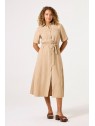 Robe beige en coton sergé avec poches poitrine C50287 6146 - GARCIA