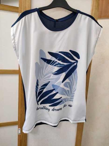 T-shirt sans manches femme imprimé végétal 10060323 790 - TIFFOSI