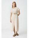 Robe beige avec ceinture 10059553 104 - TIFFOSI