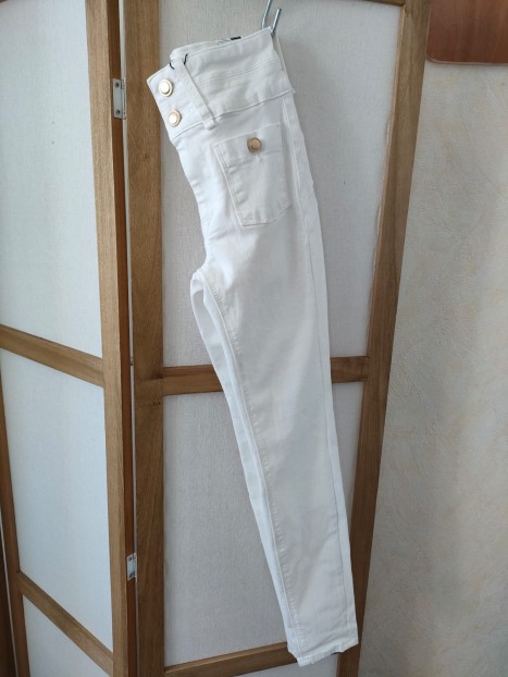 Jean femme skinny taille haute blanc 10059490 11028 - TIFFOSI