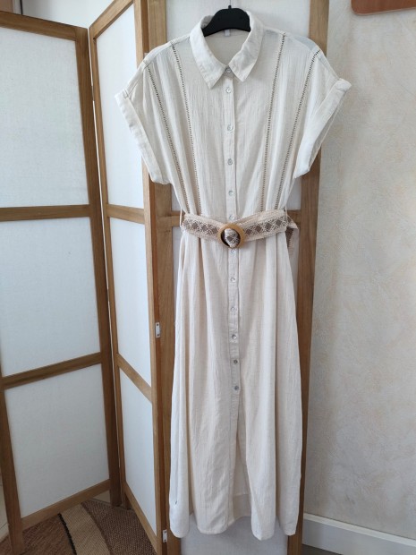 Robe beige avec ceinture 10059553 104 - TIFFOSI