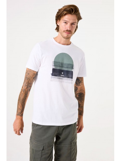 T-shirt blanc imprimé homme D51001 50 - GARCIA