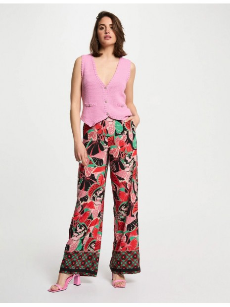 Top gilet rose 251-MGILET 1072 - MORGAN