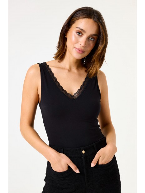 Débardeur noir détail dentelle B50020 60 - GARCIA