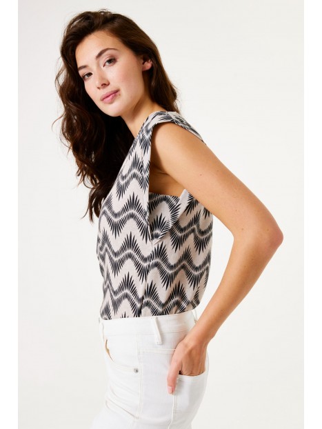 Top imprimé col V D50002 2389 - GARCIA