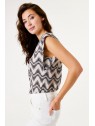 Top imprimé col V D50002 2389 - GARCIA
