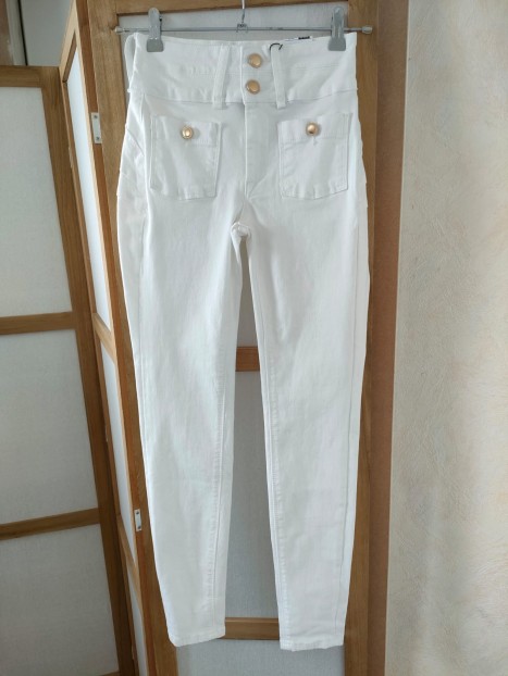 Jean femme skinny taille haute blanc 10059490 11028 - TIFFOSI