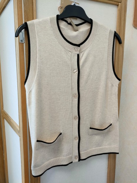 Top maille à boutons sans manches écru 33672 91620 - SOYACONCEPT