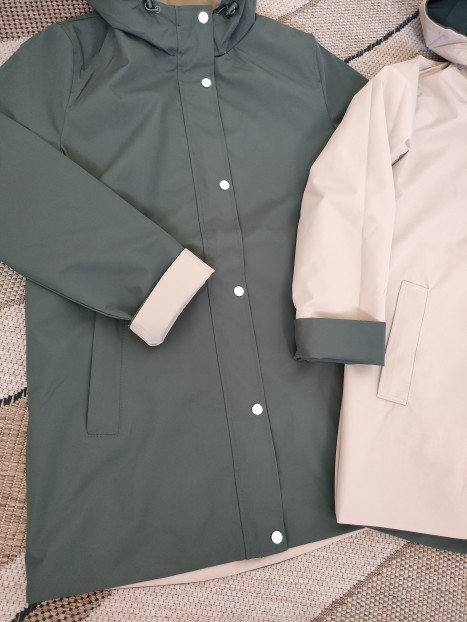 Parka réversible femme kaki / crème 4217