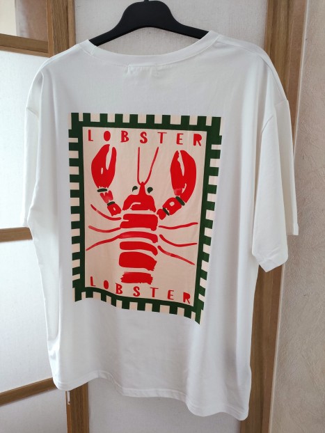 T-shirt blanc Homard femme 2432