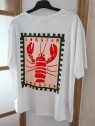T-shirt blanc Homard femme 2432
