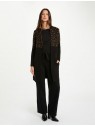 Gilet long noir et léopard femme 252-MBLEO 900 - MORGAN