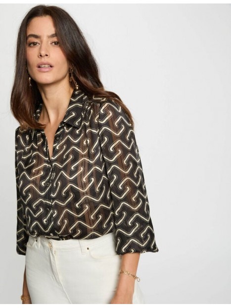 Blouse voile imprimée 252-CPLIST2 900 - MORGAN