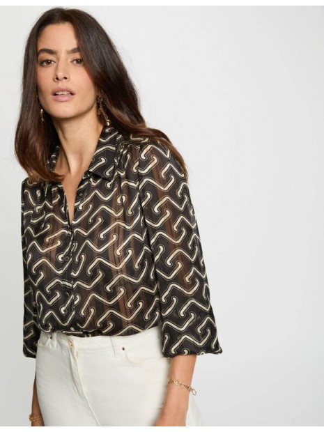 Blouse voile imprimée 252-CPLIST2 900 - MORGAN