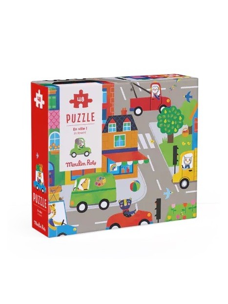 Puzzle d'observation 48 pièces En ville ! Les Popipop 661440 - MOULIN ROTY