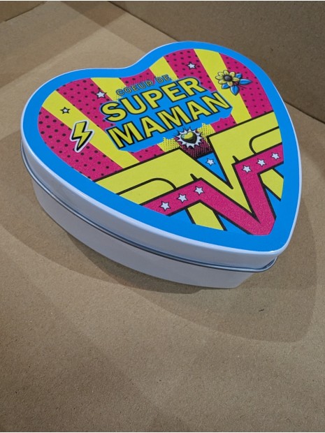 Boîte de caramels Coeur de super maman