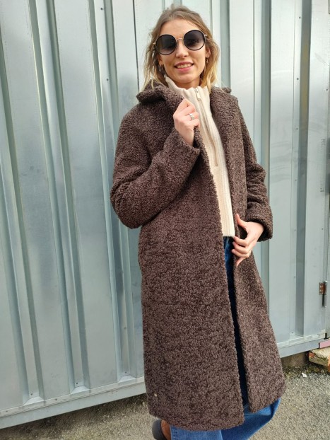 Manteau long marron femme 40217 8694 - SOYACONCEPT