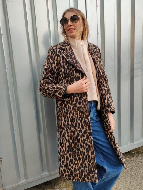 Manteau long léopard 10062219 000 - TIFFOSI