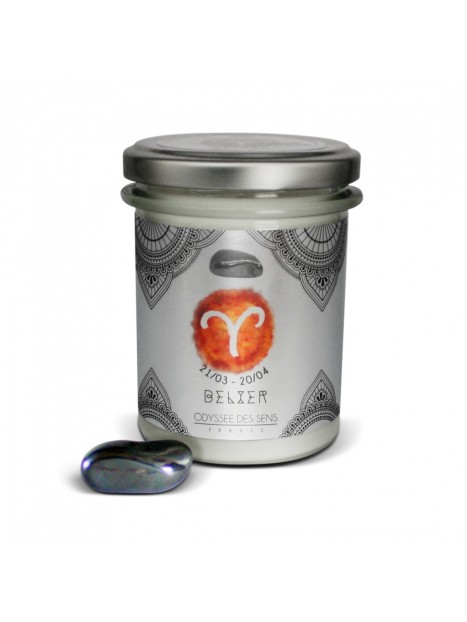 Bougie parfumée avec pierre Bélier 150 g
