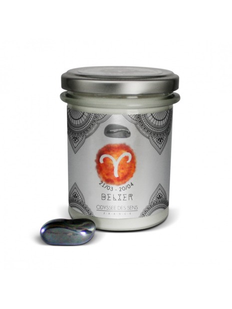 Bougie parfumée avec pierre Bélier 150 g