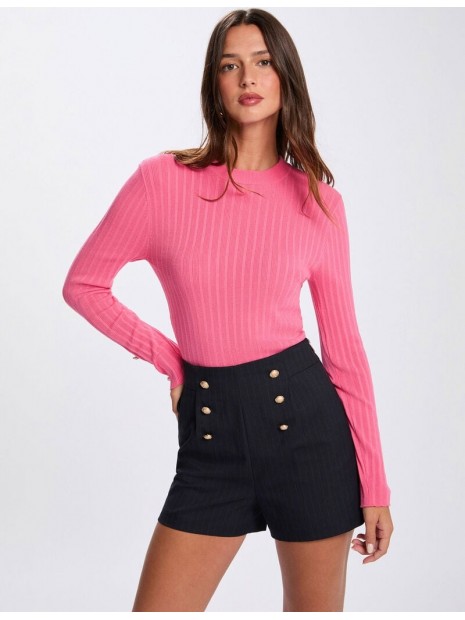 Short femme marine taille haute 252-SHOUI.F 987 - MORGAN