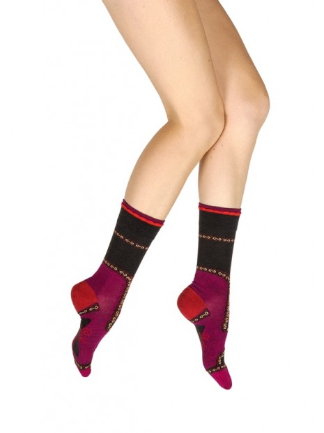 Chaussettes femme Veste napoléonienne en laine peignée BAG24F 2 - BERTHE AUX GRANDS PIEDS