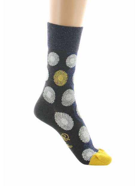 Chaussettes femme Fleurs graphiques en laine peignée BAG24F 3 - BERTHE AUX GRANDS PIEDS