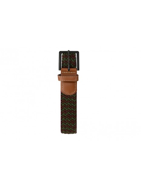 Ceinture tressée extensible verte et marron BB GRBR - GARZINI
