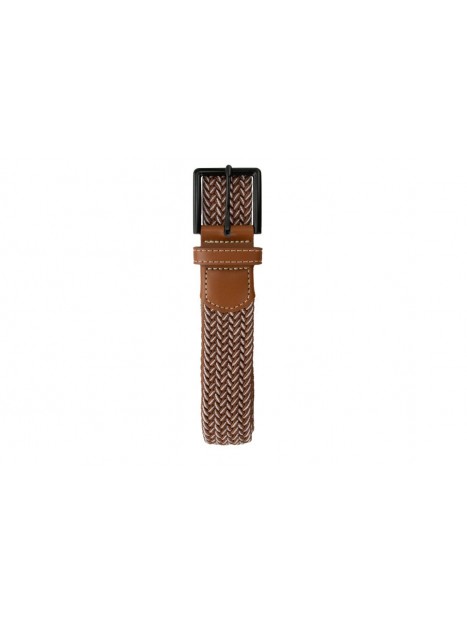 Ceinture tressée extensible marron et blanche BB BRWH - GARZINI