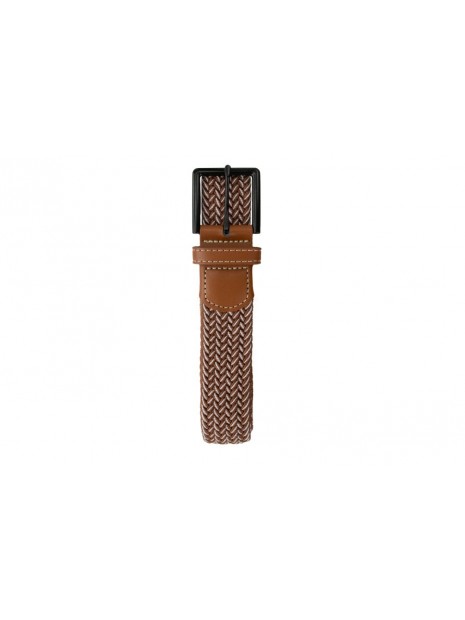 Ceinture tressée extensible marron et blanche BB BRWH - GARZINI