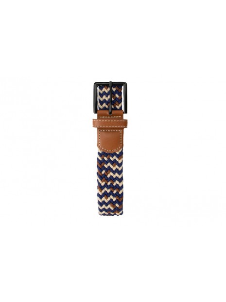 Ceinture tressée extensible marron bleu et blanche BB BRBEBL - GARZINI