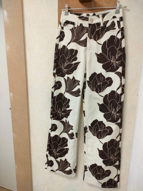 Jean beige et marron femme imprimé floral 10066256 11032 - TIFFOSI