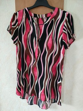 Blouse rose et noire 41647 4390 - SOYACONCEPT