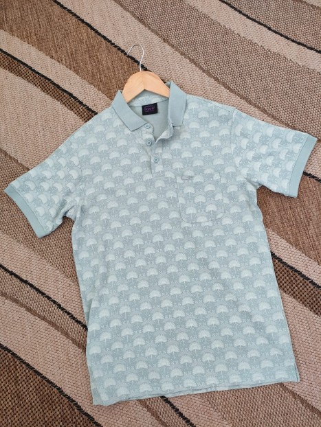 Polo bleu à motifs homme NIMPY XMIST - OXBOW