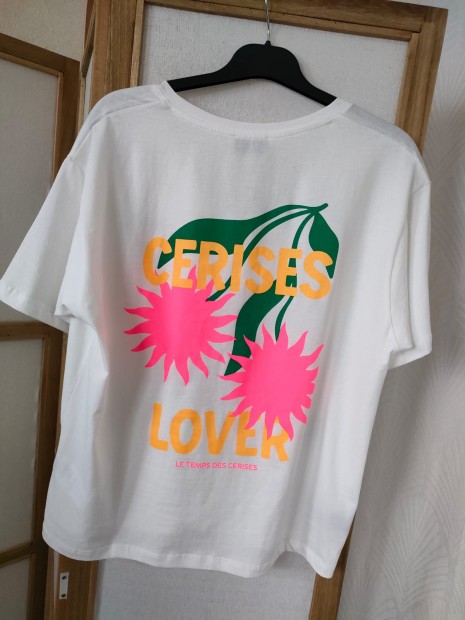 T-shirt blanc femme imprimé dos Cerises lover RAYA 0248 - LE TEMPS DES CERISES