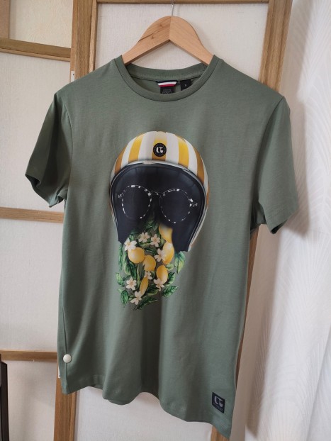 T-shirt vert imprimé homme CAMPNOU 1043 - LE TEMPS DES CERISES