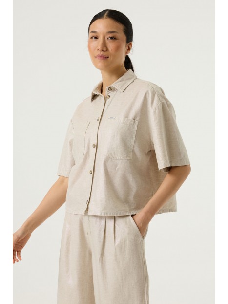 Blouse beige boutonnée col chemise P260238 5775 - GARCIA