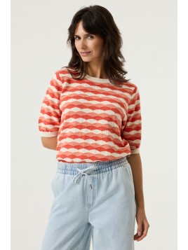 Pull manches courtes femme à motifs P260243 9965 - GARCIA