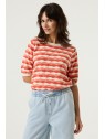 Pull manches courtes femme à motifs P260243 9965 - GARCIA