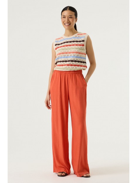 Débardeur pull écru à rayures femme P260241 4294 - GARCIA
